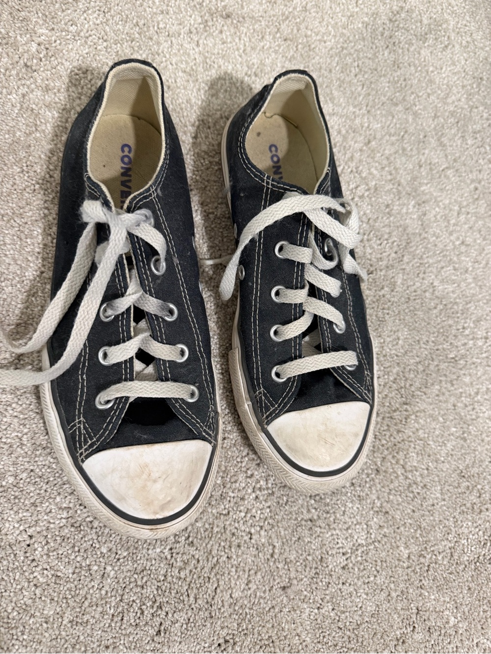 Converse Kids Black Canvas Low-Top Sneakers with White Accents